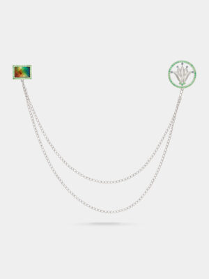 Amun-Ra Lotus Ammolite Dual Chain Brooch