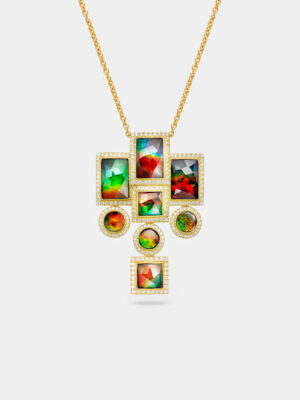 Giza Cluster Ammolite  Statement Necklace