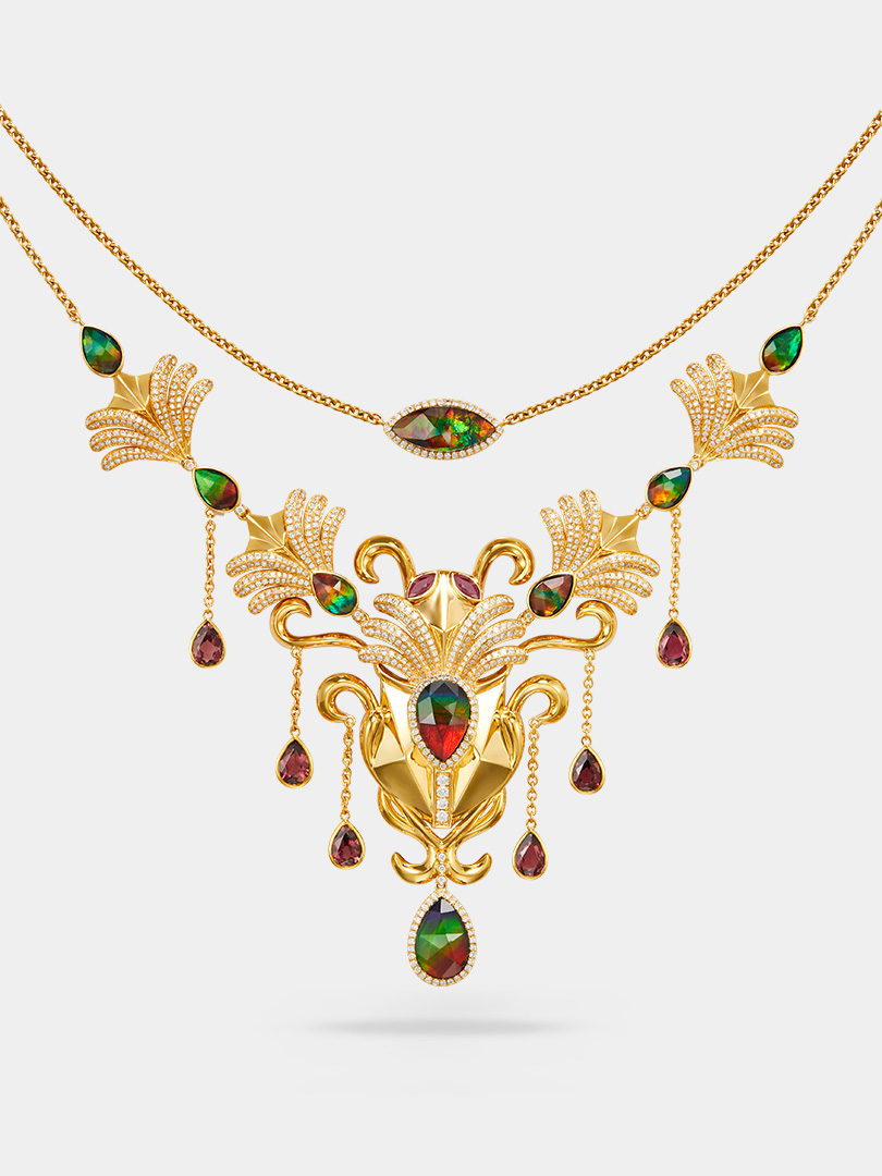 Yillina Scarab Ammolite Statement Necklace