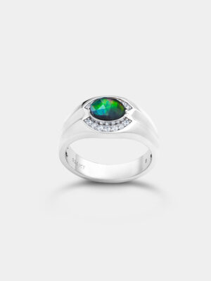 Diem Bezel Ammolite Signet Ring