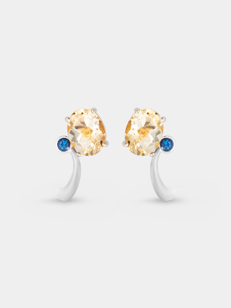 Glow Citrine Stud Earrings