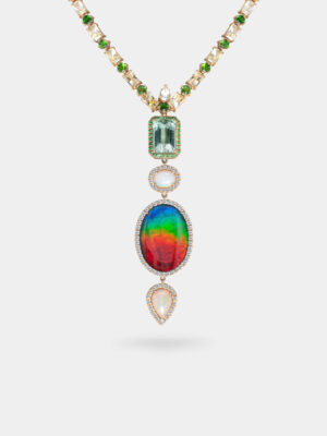 Horus Radiance Ammolite Lariat Necklace