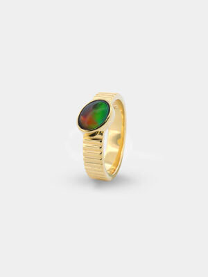 Diem Classic Solitaire Ammolite Ring
