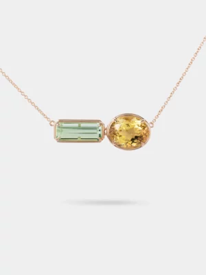 Glow Topaz and Tourmaline Necklace 020