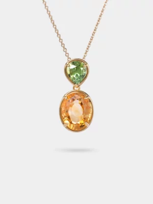 Glow Tourmaline and Citrine Pendant 024