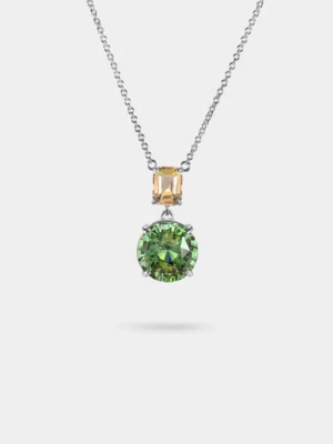 Glow Tourmaline and Sapphire Pendant 026